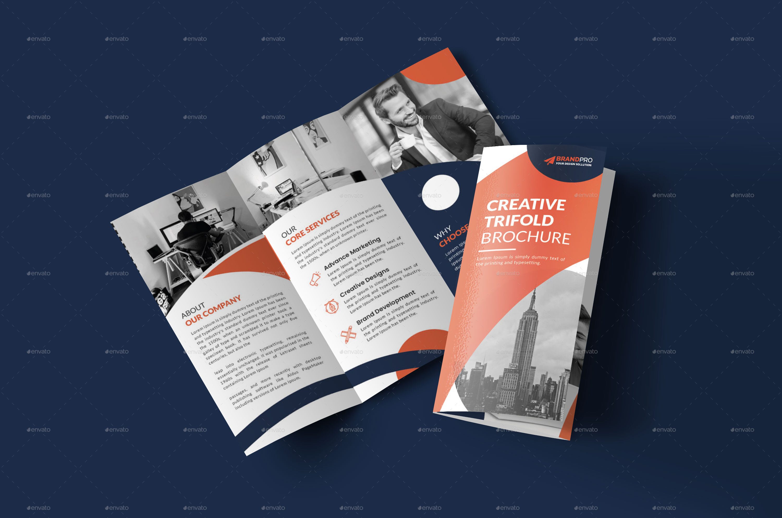 Corporate Business Trifold Brochure Design Print Templates Graphicriver